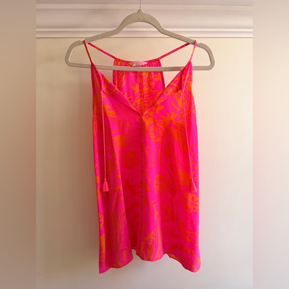 Lilly Pulitzer Silk Tank Top Pink Orange
Tropical Paisley Tassel Tie M - Picture 2 of 6